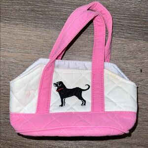 Baby Toddler Micro Mini Pink and White Quilted Tote The Black Dog GUC